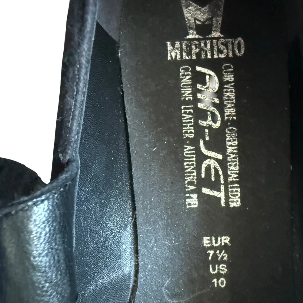 Mephisto Kimona Black Suede Mary Jane Wedge Shoes Womens Size 10